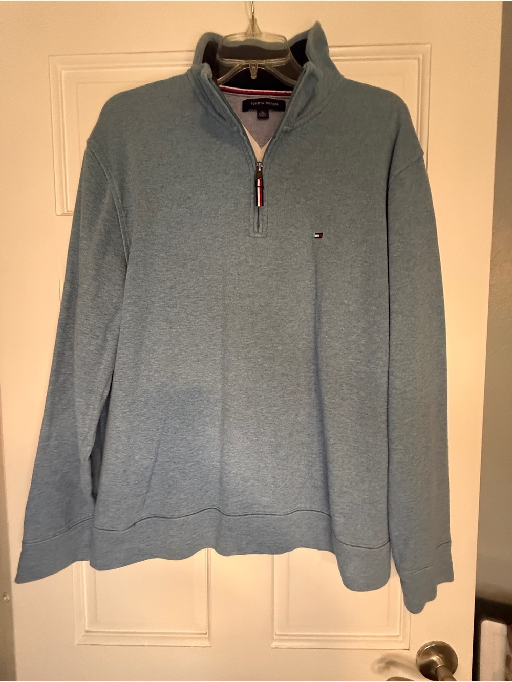 Tommy Hilfiger Men's Sky Blue Half-Zip Pullover Sweater